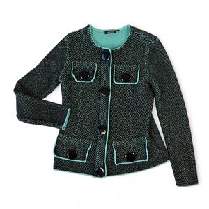 retro whimsy goth knit structured jacket by Carlisle